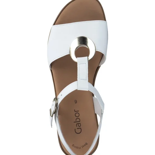 Gabor 44.562, Keilsandaletten, Damen, weiss (gold)