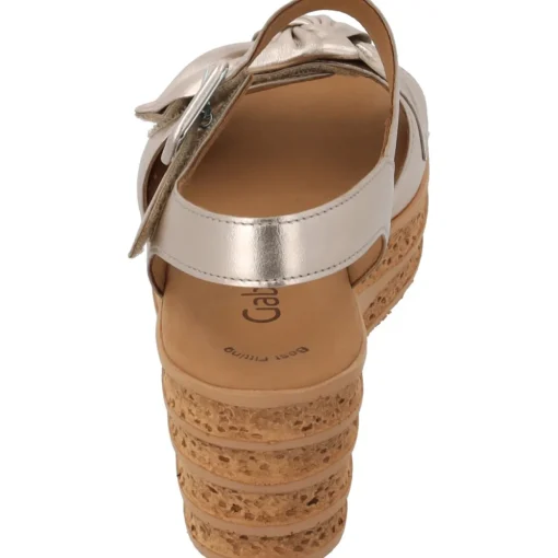 Gabor 44.653, Plateau-Sandaletten, Damen, puder (Kork/creme)