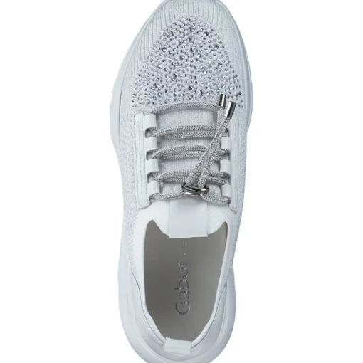 Gabor 63.455, Schnürschuhe, Damen, weiss (Glitter)