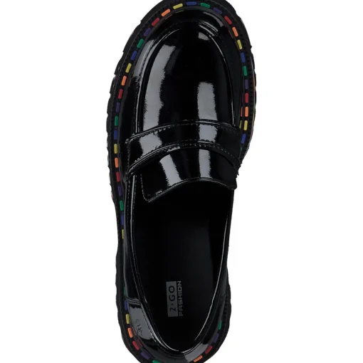 2 Go Shoes 8983401-902, Mokassins, Damen, schwarz (lack)