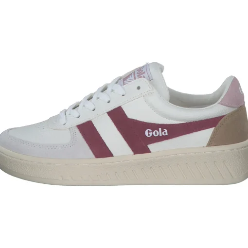 Gola Grandslam Trident CLA415, Schnürschuhe, Damen, white/cerise/chalk pink