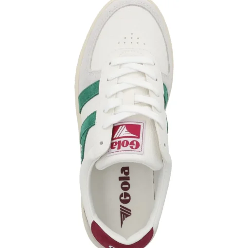 Gola Grandslam Trident CLA415, Schnürschuhe, Damen, white/emerald/cerise