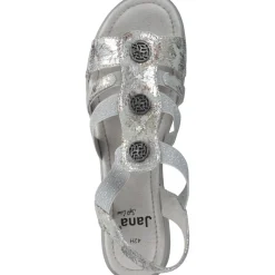 Jana Shoes 28165, Keilsandaletten, Damen, GREY/FLOWER