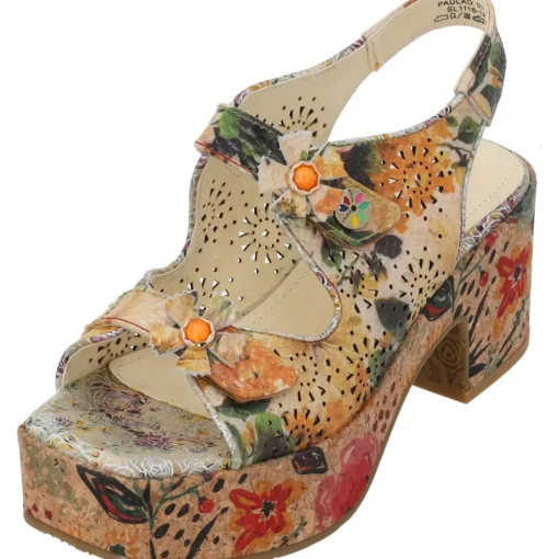 Laura Vita Paulao 01, Plateau-Sandaletten, Damen, Mehrfarbig/Beige