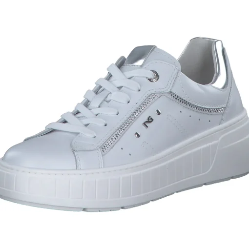 NeroGiardini E513093D, Schnürschuhe, Damen, bianco/argento