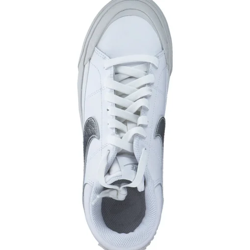 Nike Court Legacy Lift HQ2307, Schnürschuhe, Damen, white/met silver-lt bone