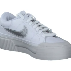 Nike Court Legacy Lift HQ2307, Schnürschuhe, Damen, white/met silver-lt bone
