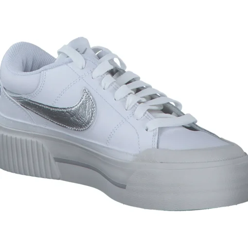 Nike Court Legacy Lift HQ2307, Schnürschuhe, Damen, white/met silver-lt bone
