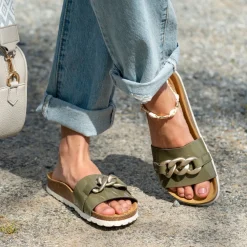 Palado Gozo, Pantoletten, Damen, Khaki Lack
