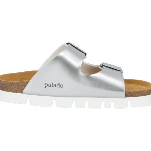 Palado Korfu PL Lack, Plateau-Pantoletten, Damen, Silber