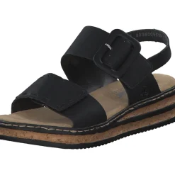Rieker 62950, Keilsandaletten, Damen, Schwarz