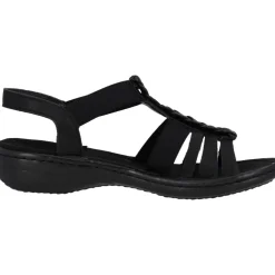 Rieker 60809, Keilsandaletten, Damen, Schwarz