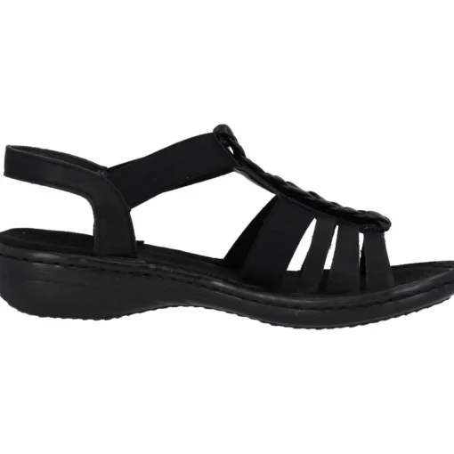 Rieker 60809, Keilsandaletten, Damen, Schwarz