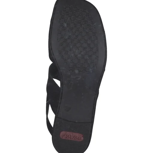 Rieker 62663, Plateau-Sandaletten, Damen, Schwarz