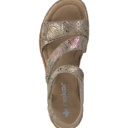 Rieker 69157, Plateau-Sandaletten, Damen, Beige
