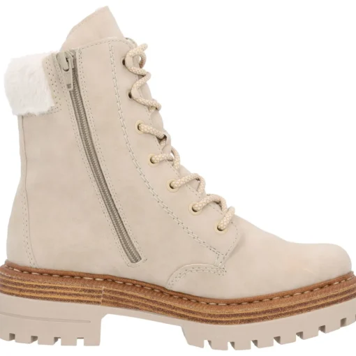 Rieker 75630, Schnürstiefel, Damen, Beige