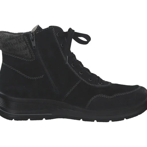 Rieker L7710-00, Schnürstiefel, Damen, schwarz/schwarz/anthrazit