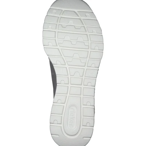 Rieker M6069, Plateau-Pantoletten, Damen, hellgrau/grey/steel/perlcloud