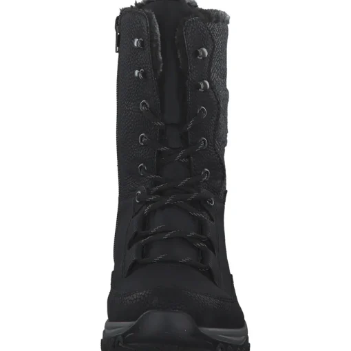 Rieker M9643, Schnürstiefel, Damen, schwarz/schwarz/grau/anthrazit