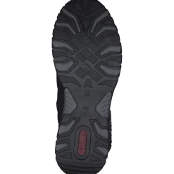 Rieker M9643, Schnürstiefel, Damen, schwarz/schwarz/grau/anthrazit