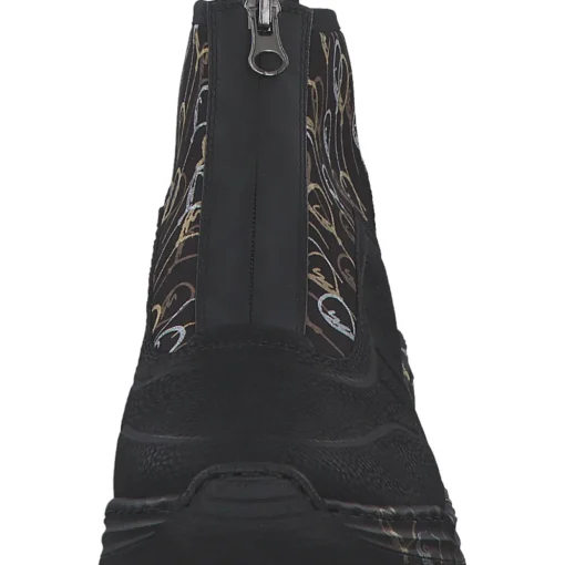Rieker M4953, Stiefeletten, Damen, schwarz/schwarz-metallic