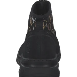 Rieker M4953, Stiefeletten, Damen, schwarz/schwarz-metallic