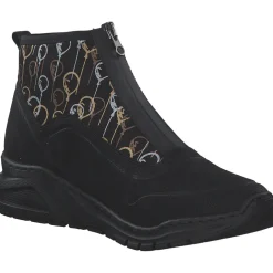 Rieker M4953, Stiefeletten, Damen, schwarz/schwarz-metallic