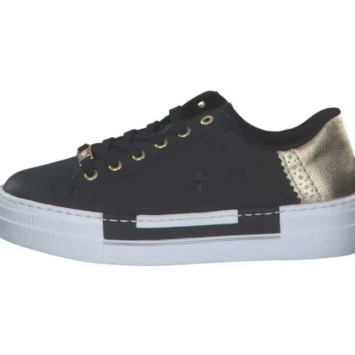 Rieker N4931, Schnürschuhe, Damen, schwarz/lightgold/schwarz