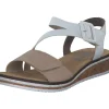 Rieker V3660, Keilsandaletten, Damen, Rosa/Beige/weiss