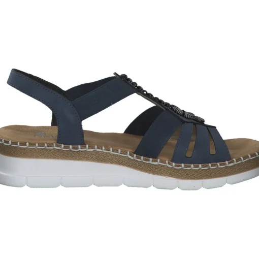 Rieker V1206, Keilsandaletten, Damen, Blau