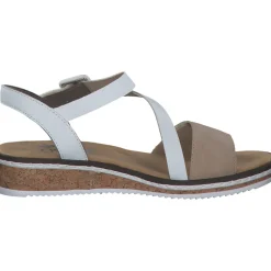 Rieker V3660, Keilsandaletten, Damen, Rosa/Beige/weiss
