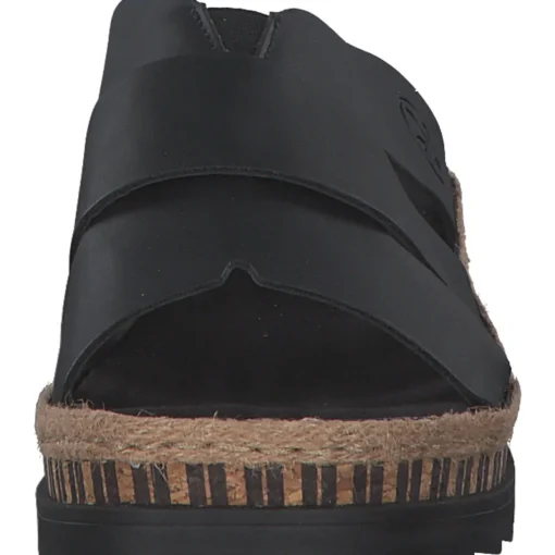 Rieker V7989, Plateau-Pantoletten, Damen, Schwarz