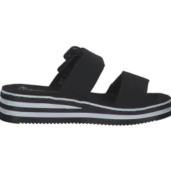 Rieker V0299, Plateau-Pantoletten, Damen, schwarz/schwarz