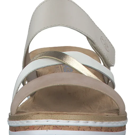Rieker V3652, Plateau-Pantoletten, Damen, Rot
