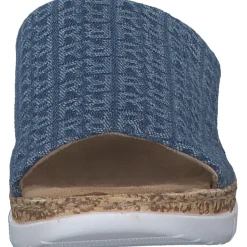 Rieker V2377, Plateau-Pantoletten, Damen, Blau