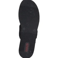 Rieker V0299, Plateau-Pantoletten, Damen, schwarz/schwarz