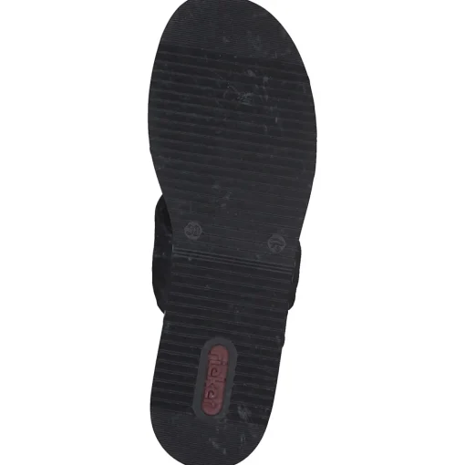 Rieker V0299, Plateau-Pantoletten, Damen, schwarz/schwarz