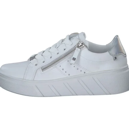 Rieker W2605, Schnürschuhe, Damen, weiss/perlmutt/weiss