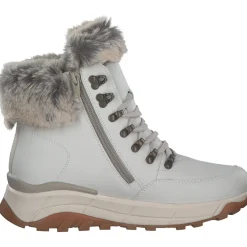 Rieker W0063-80, Schnürstiefel, Damen, offwhite/murmel