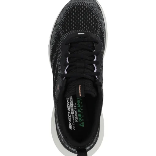 Skechers 150471, Schnürschuhe, Damen, BLACK KNIT / LAVENDER TRIM