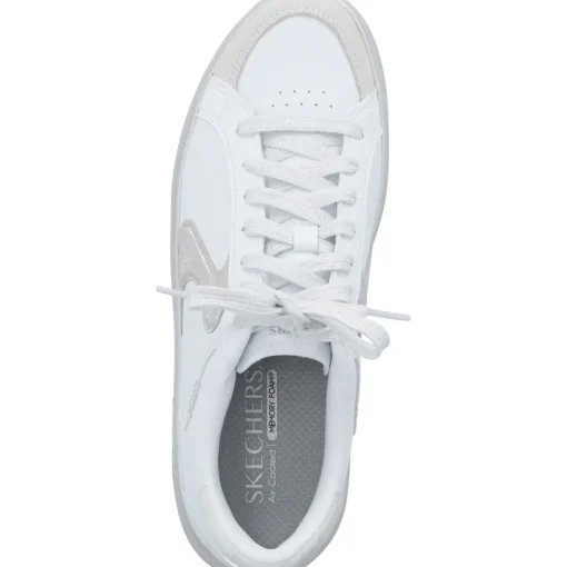 Skechers 185170, Schnürschuhe, Damen, WHITE / SILVER TRIM