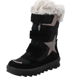 Superfit 1-000226-0000 Stiefelette Leder FLAVIA, Winterstiefel, Kinder, SCHWARZ/BEIGE