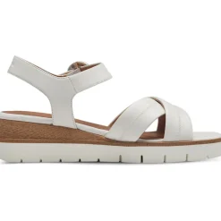 Tamaris 28202, Plateau-Sandaletten, Damen, WHITE LEATHER