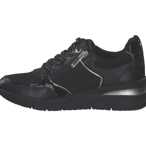 Tamaris 23721-42, Schnürschuhe, Damen, black/gold