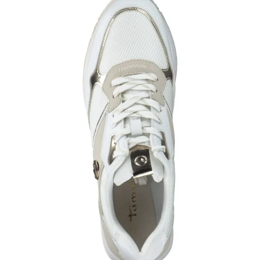 Tamaris 23706, Sneakers Low, Damen, WHT/LT. GOLD
