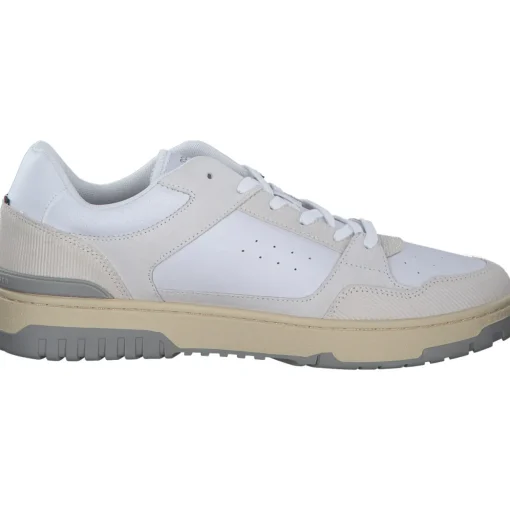 Tommy Hilfiger FM0FM05215YBS TH BASKET STREET LTH, Klassische- & Business Schuhe, Herren, Weiß (Whit